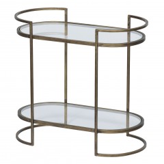 ARTD ANTIQUE BRASS GLASS SIDETABLE 55 - CAFE, SIDE TABLES